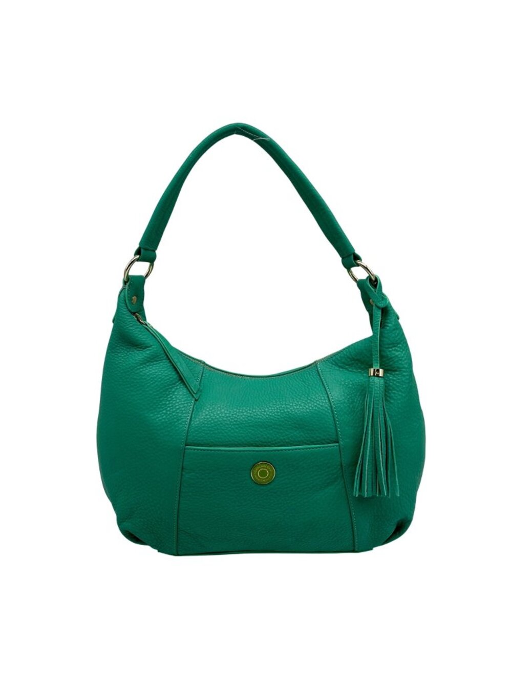 Issac Mizrahi Green Pebbled Leather Hobo Bag